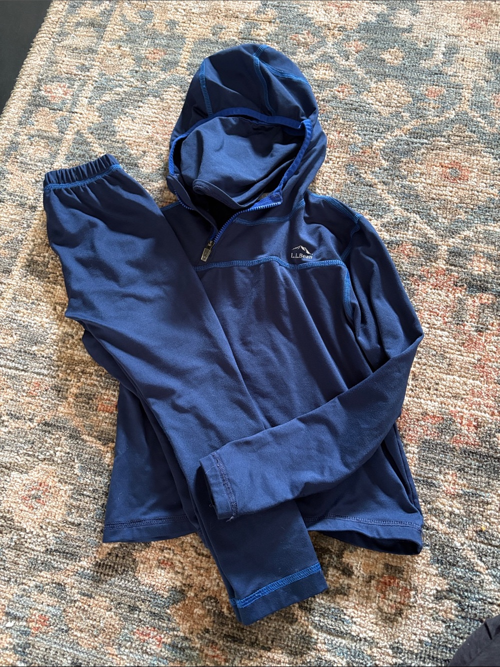 L.L.Bean Navy Kids Base Layer, LongJohns